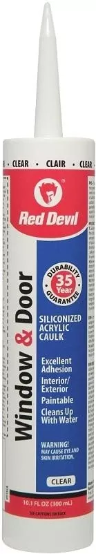 0115ca Window & Door Acrylic Caulk, Clear, 10.1 Ounce Cartridge