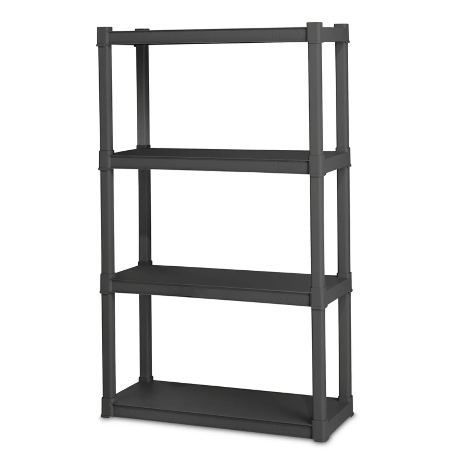 01643v01 Shelving Unit, 34-1/2 In Oaw, 14-3/8 In Oad, 57 In Oah, 4-shelf, Plastic, Gray