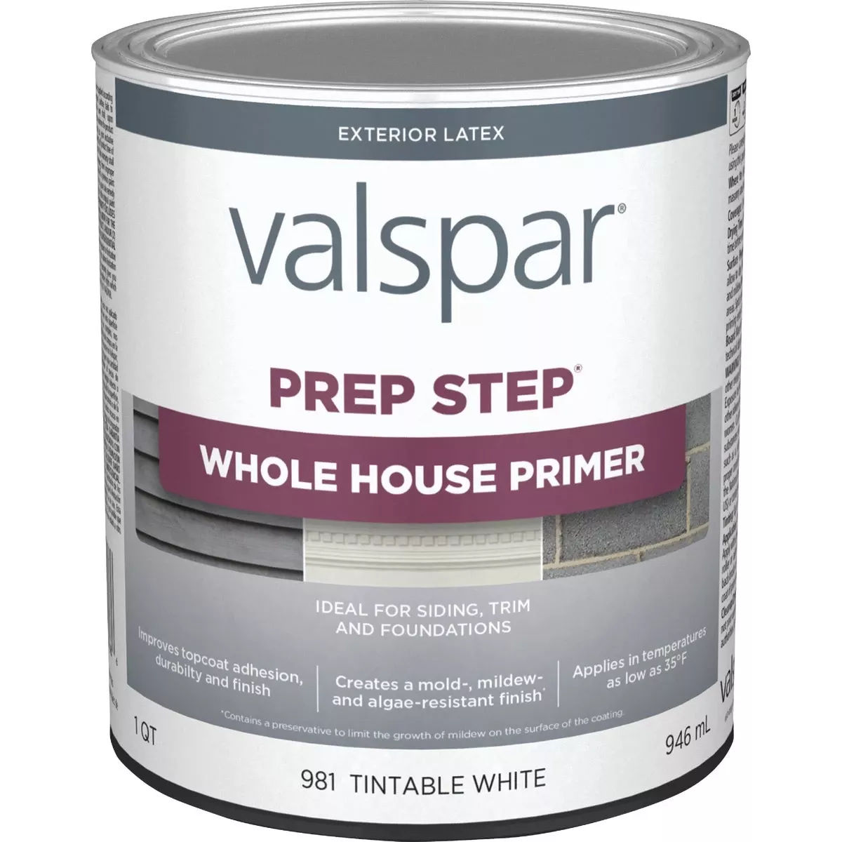 044.0000981.005 Exterior Primer, White, 1 Qt Pail