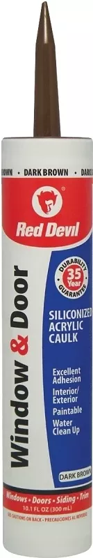 084640 Siliconized Acrylic Caulk, Dark Brown, -20 To 180 Deg F, 10.1 Fl-oz Cartridge