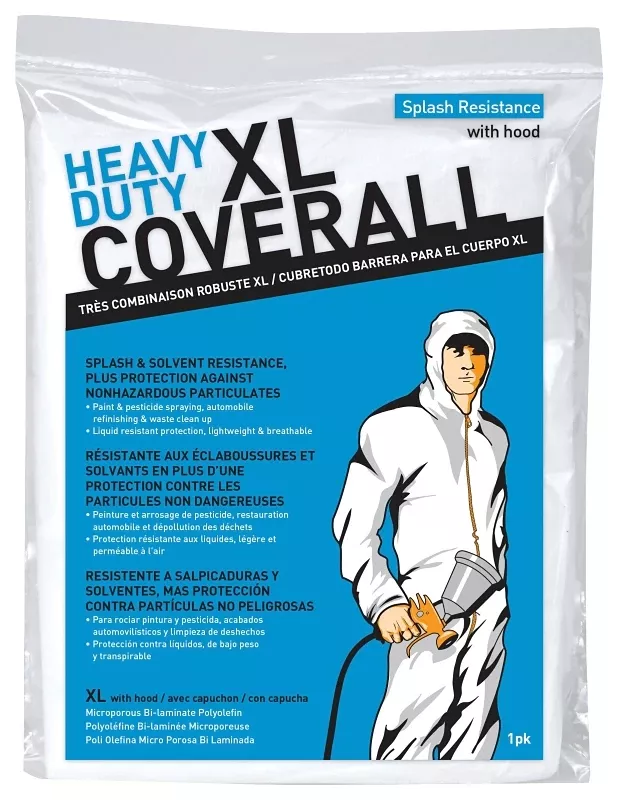 09961/6 Professional Protective Coveralls, Xl, Unisex, Zipper, Polyolefin, White