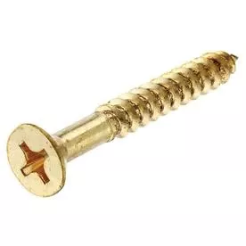 #10 X 1-1/2-in Brass Flat-head Wood Screws For Interior And Exterior Use