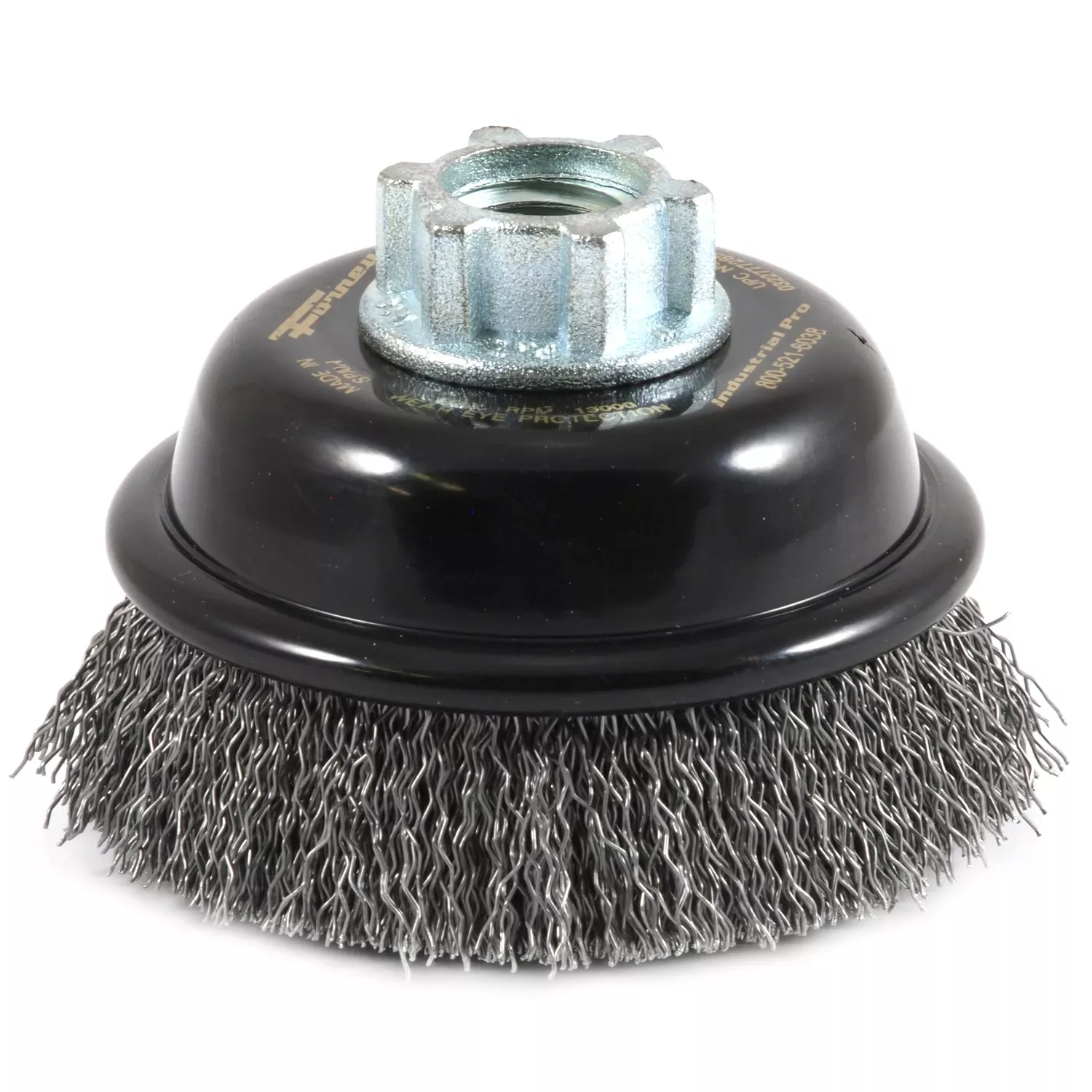 3 In. Coarse Steel Crimped Wire Cup Brush 5/8 In. Arbor 13000 Rpm