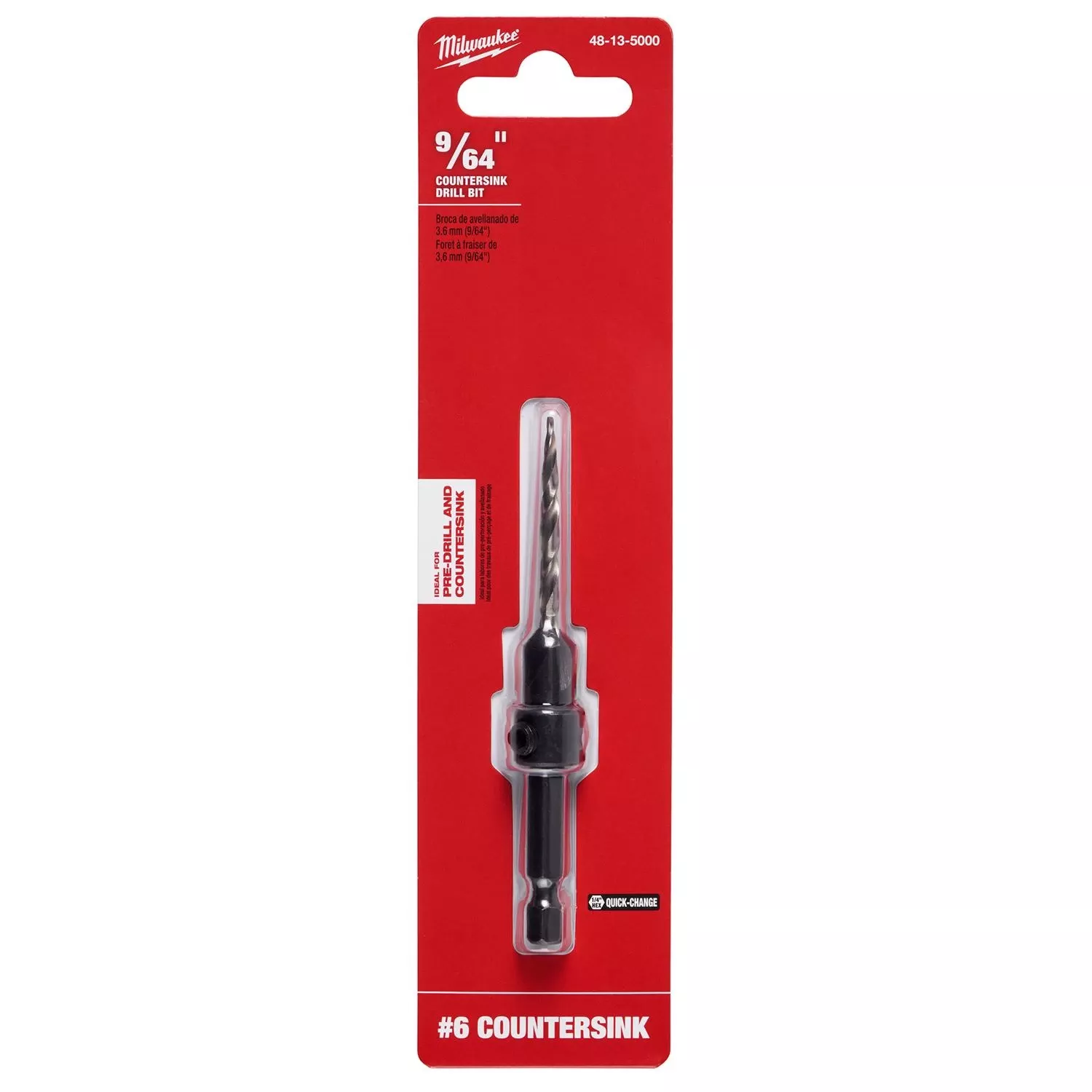 #6 Countersink 9/64 In. High Speed Steel Drill Bit