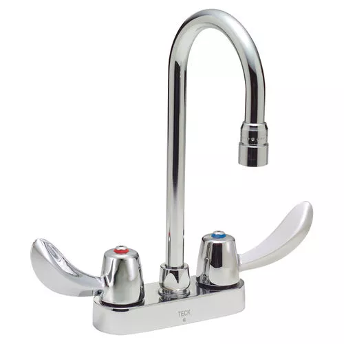 Delta 27C4832-LS CER-TECK 2-Handle Cast Centerset Lavatory Faucet, Limited Swing 4.5" Gooseneck, Hooded Blade, VR Aerator, Chrome
