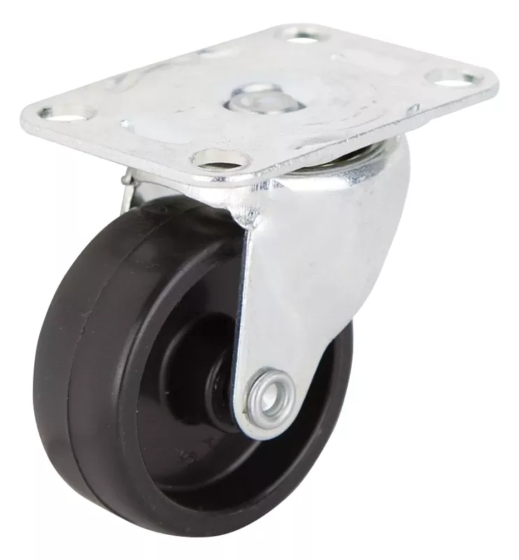 Jc-b09-ps Light Duty Swivel Caster Plate 1-5/8 In. Zinc Plated With Hard Plastic Wheels