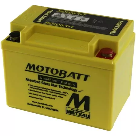 Mbtx4u 12v 4.7ah 70cca Factory Activated Quadflex Agm Battery