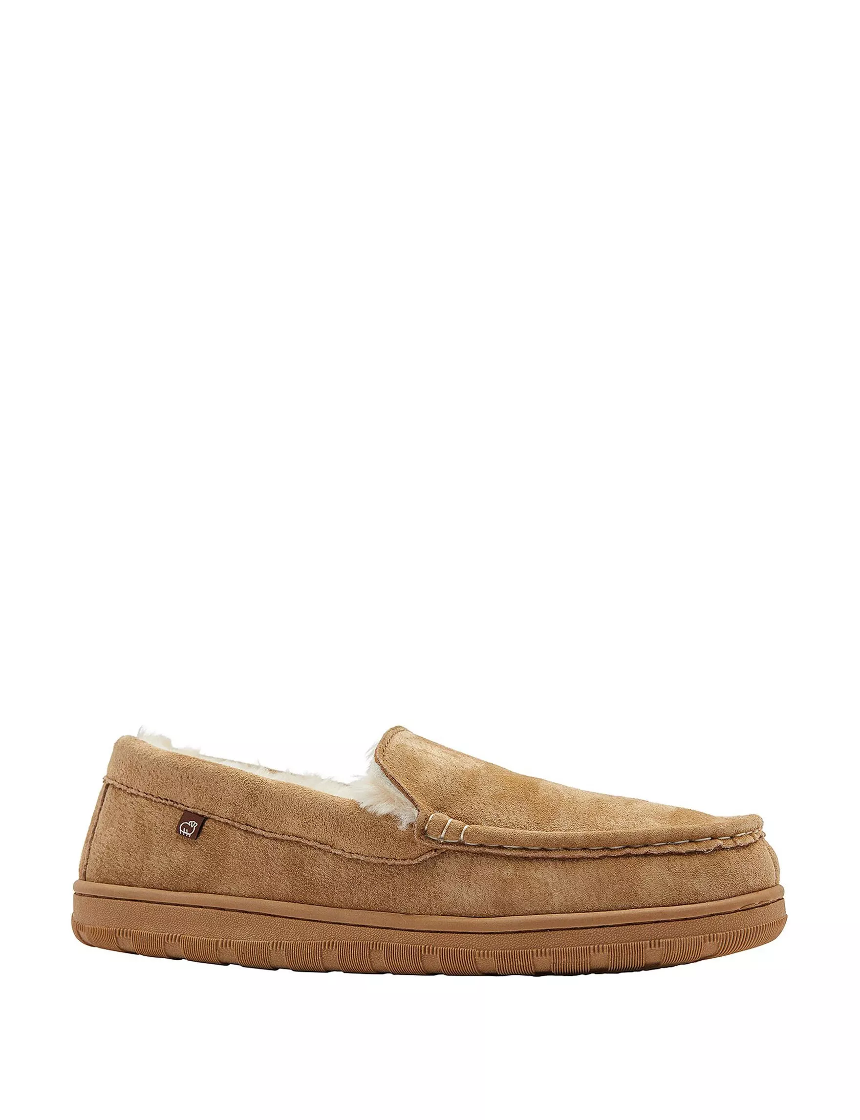 Men's Harrison Moccasins, Chestnut, Size 12 - Comfortable Faux Fur Slippers