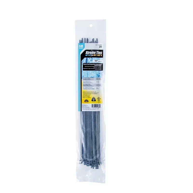 Xtreme 45-311uvbfz Cable Tie, Nylon, Black, 11 In L, 20/pk