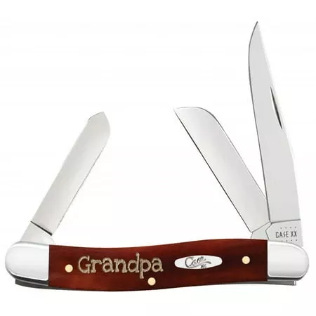 Xx Grandpa Smooth Chestnut Bone Medium Stockman Stainless Pocket Knife