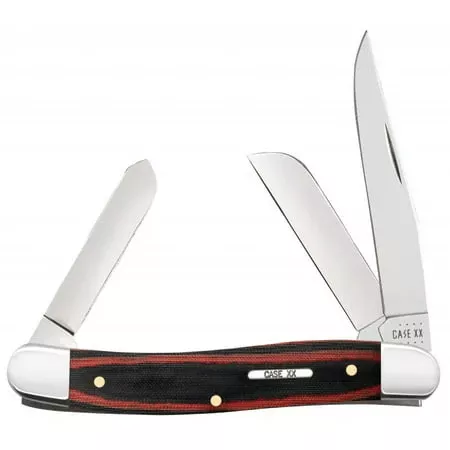 Xx Red And Black Micarta Medium Stockman Stainless Pocket Knife 3-blade Design