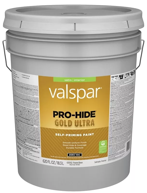 Zero Voc Latex Satin Interior Wall Paint, Pastel Base, 5 Gallon