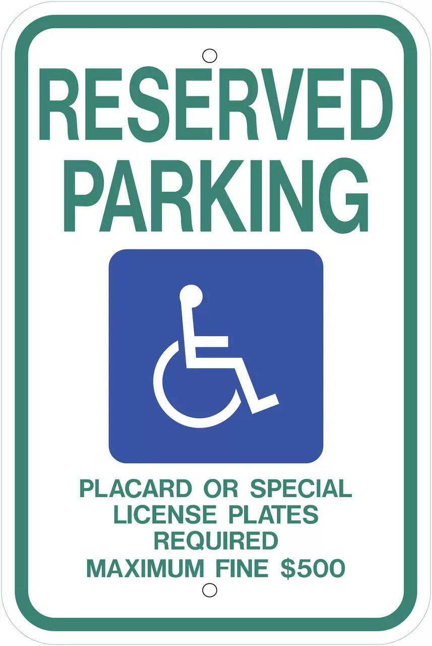 ZING 2688 Eco Parking Sign, Handicapped Reserved Parking Placard, Hawaii, 18Hx12W, Engineer Grade Prismatic, Recycled Aluminum
