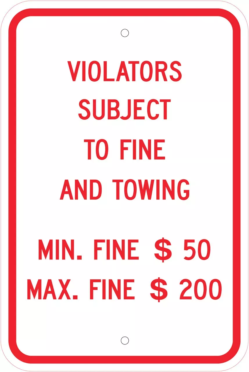 ZING 2702 Eco Parking Sign, Handicapped Parking Fine, Pennsylvania, 18Hx12W, Engineer Grade Prismatic, Recycled Aluminum