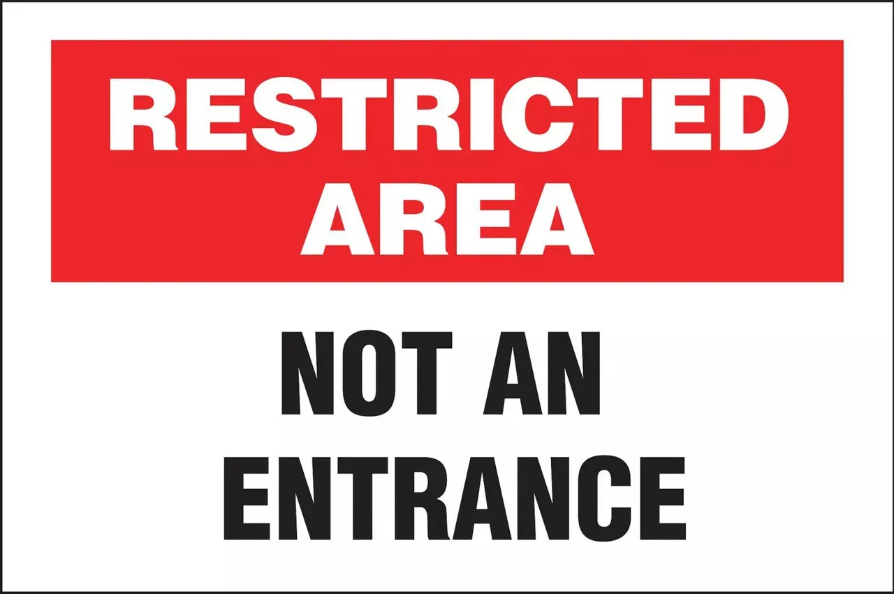 ZING 2743 Eco Security Sign, Restricted Not An Entrance, 10Hx14W, Recycled Aluminum