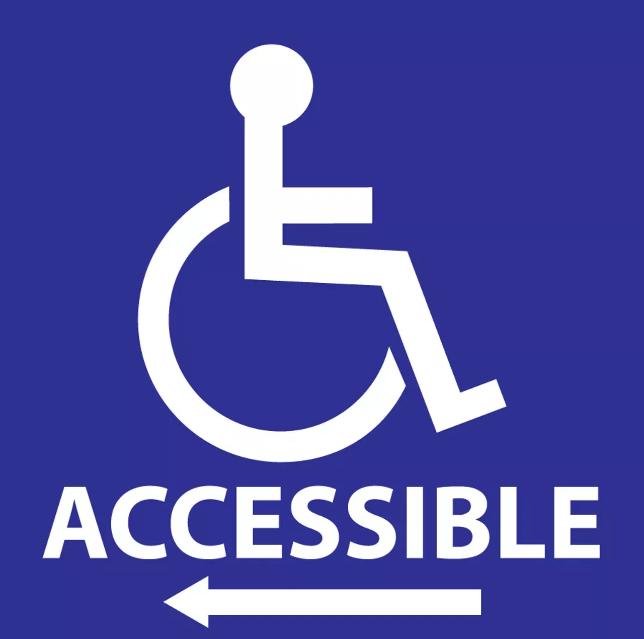 ZING Eco Handicap Accessible Left Arrow Label, 6Hx6W, Available in Different Materials, 2/PK