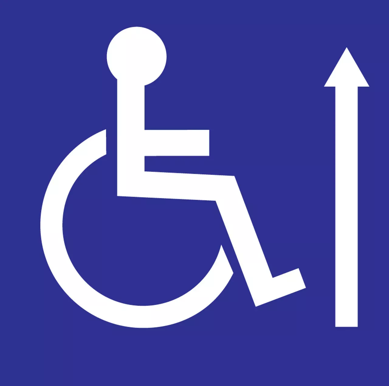 ZING Eco Handicap Up Arrow Label, 6Hx6W, Available in Different Materials, 2/PK