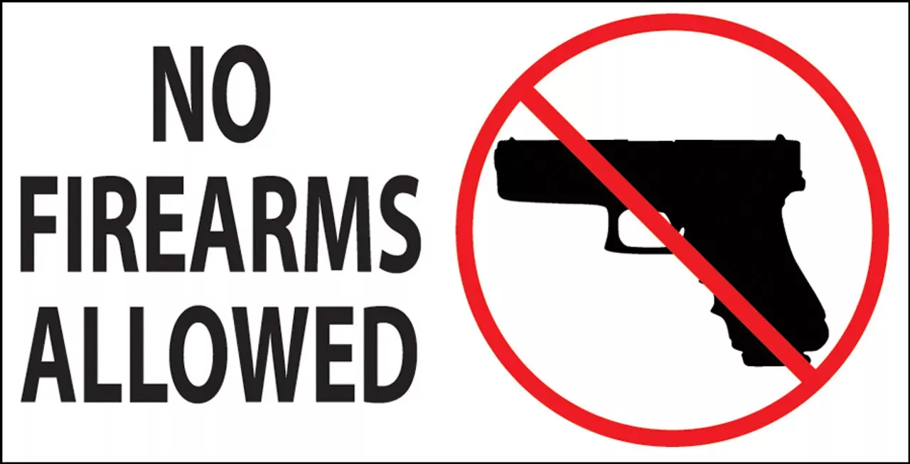 ZING Eco Security Label, No Firearms, 5Hx7W, Available in Different Materials, 2/Pk