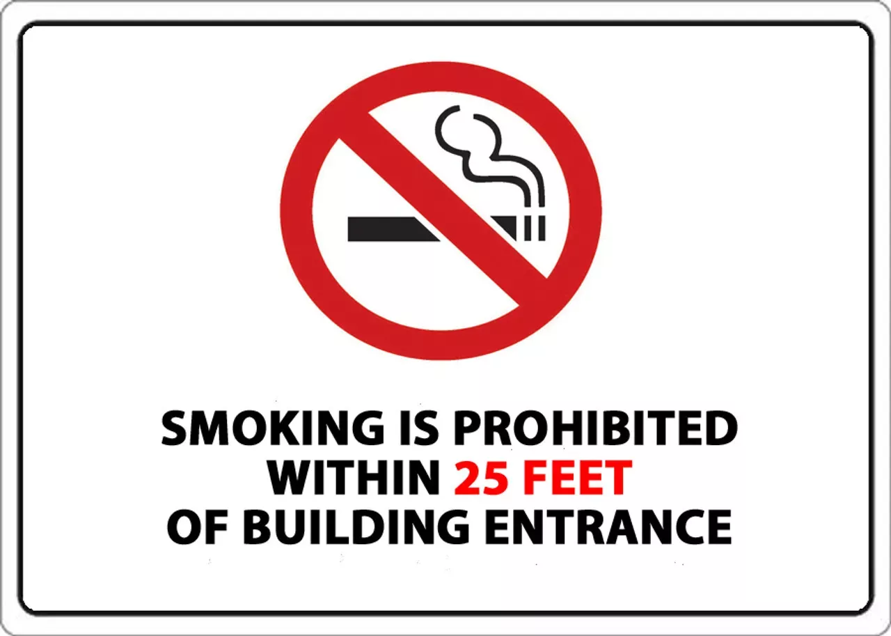 ZING No Smoking 25 Feet Sign