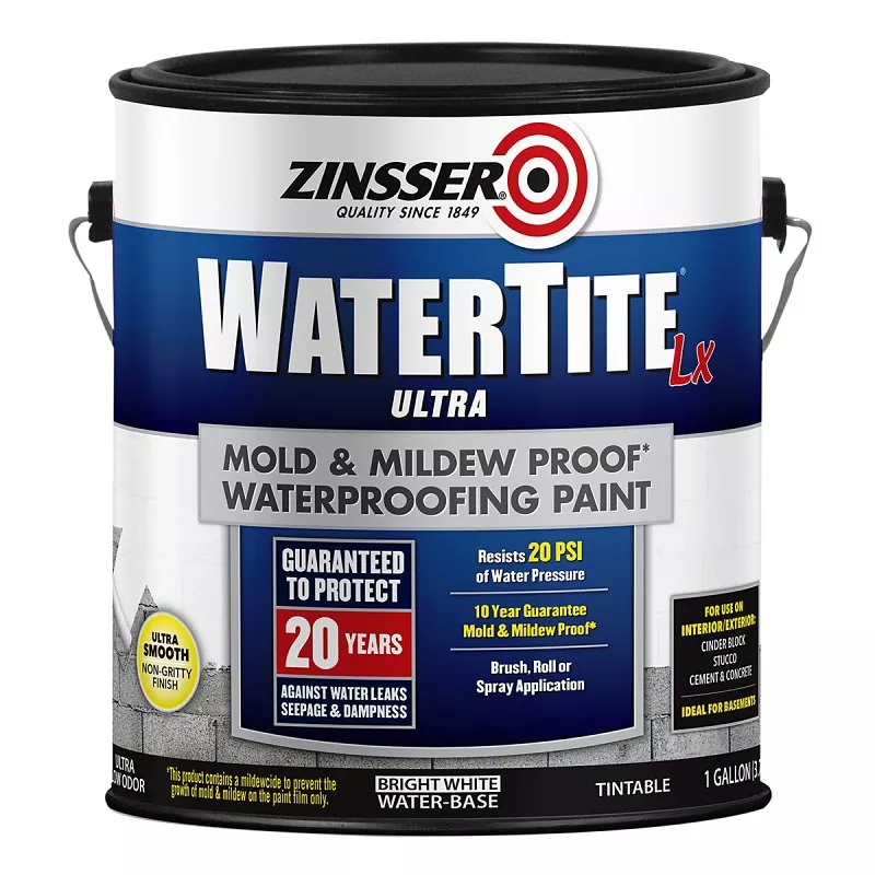 Zinsser WATERTITE-LX Ultra 270267 Block Filler Paint, Water Base, Bright White, 1 gal